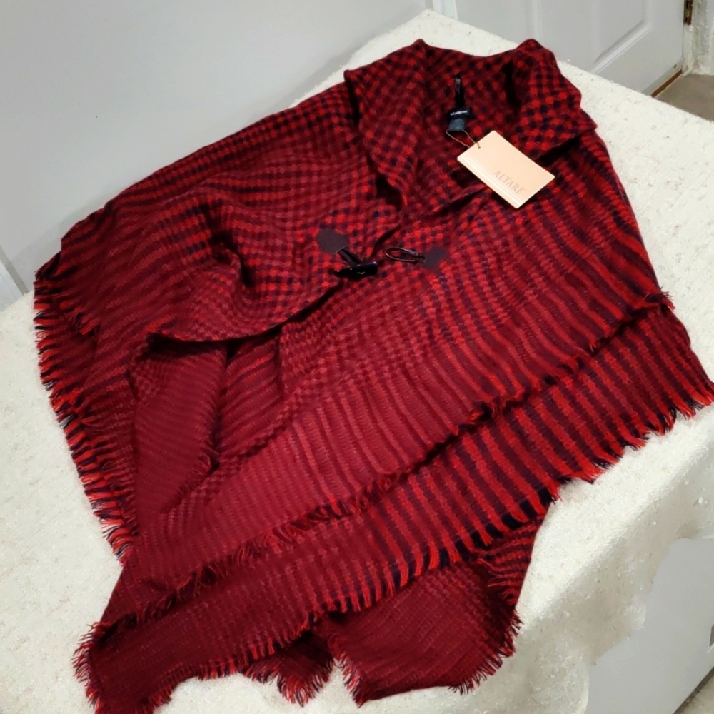 NWT- Altare Modena wrap shawl, burgundy.